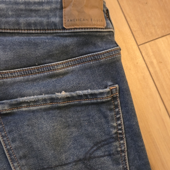 American Eagle Outfitters Ripped Blue Skinny Jeans - Picture 6 of 10